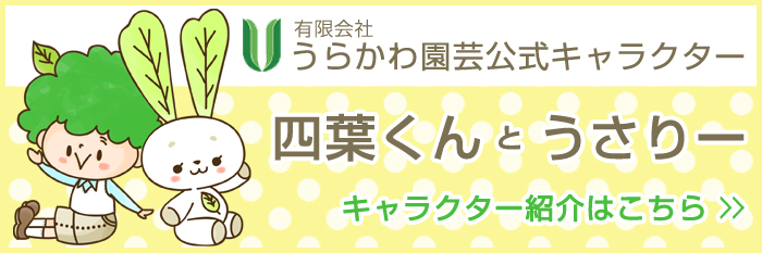 うらかわ園芸公式キャラクター『四葉くん』と『うさりー』